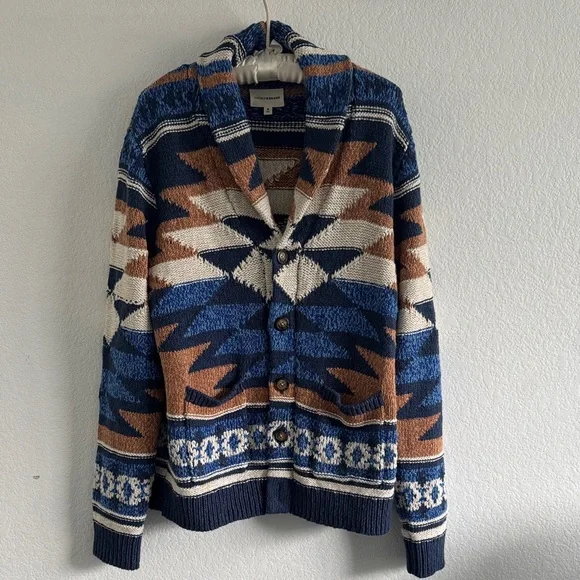 LUCKY BRAND WOMENS CARDIGAN SOUTHWESTERN AZTEC THICK COTTON SOFT MEDIUM - Picture 1 of 16